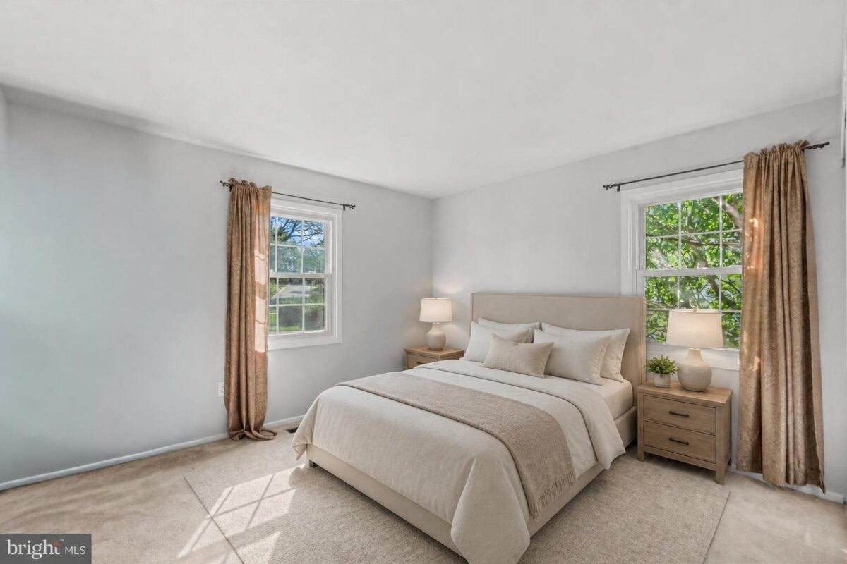 Bedroom, virtually staged