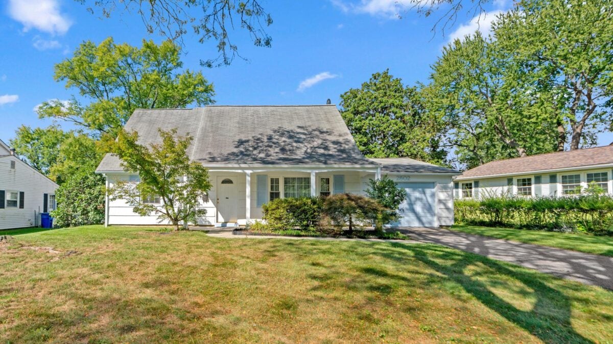 Front of 2802 Farris Lane, an expanded Cape Cod in Foxhill at Belair, Bowie MD