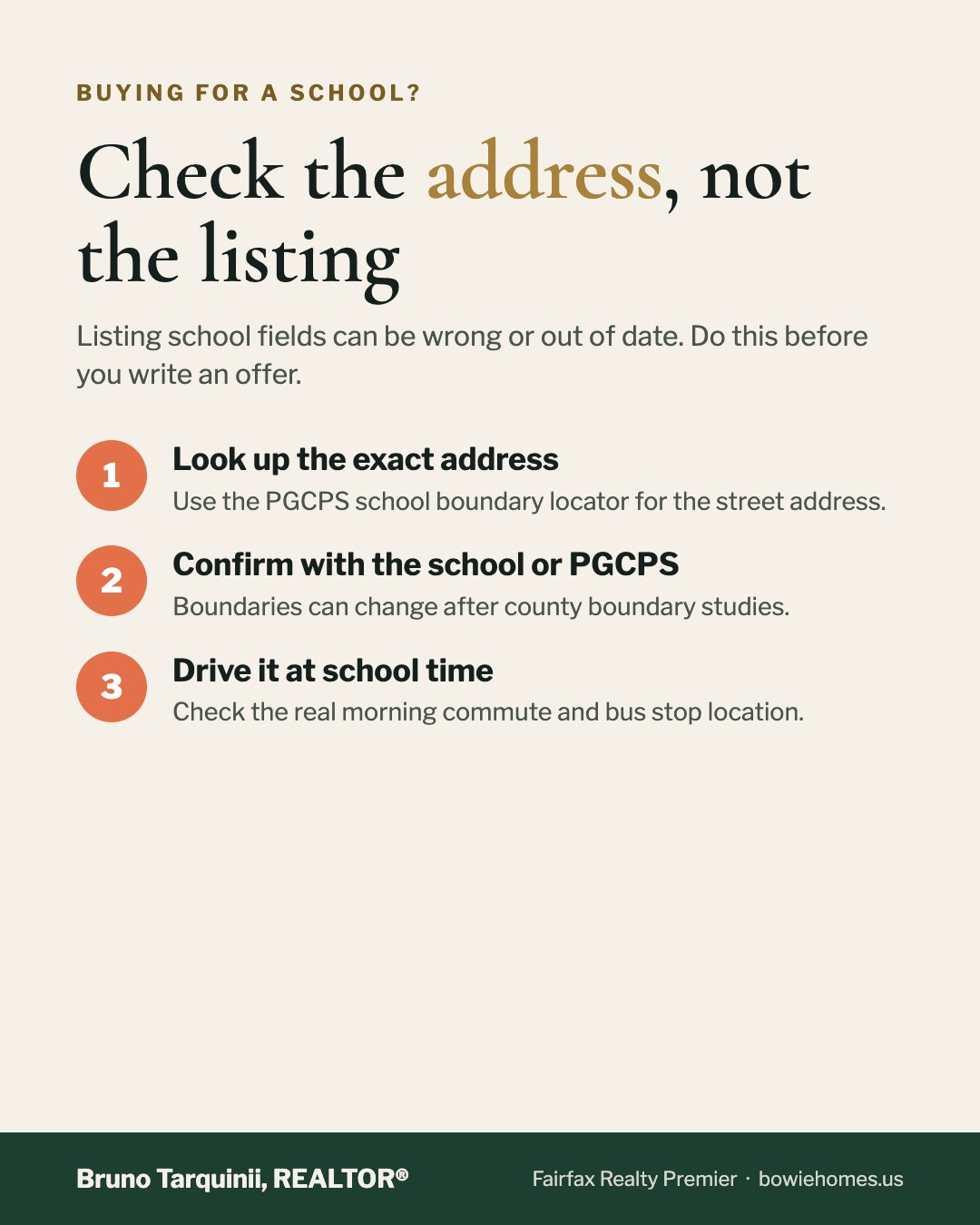 Three steps to confirm a Bowie home school assignment